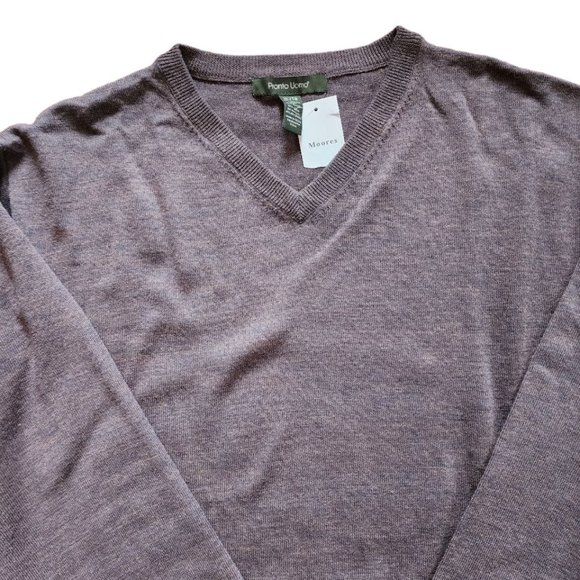 Pronto Uomo Sweater Men's Brown Size XL Long Sleeve V-Neck Merino Wool Casual - Picture 5 of 13